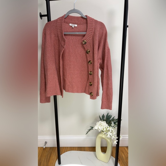 Madewell Women’s Dusty Rose Button Cardigan Sweater | Cozy Knit | Size M - Picture 5 of 11